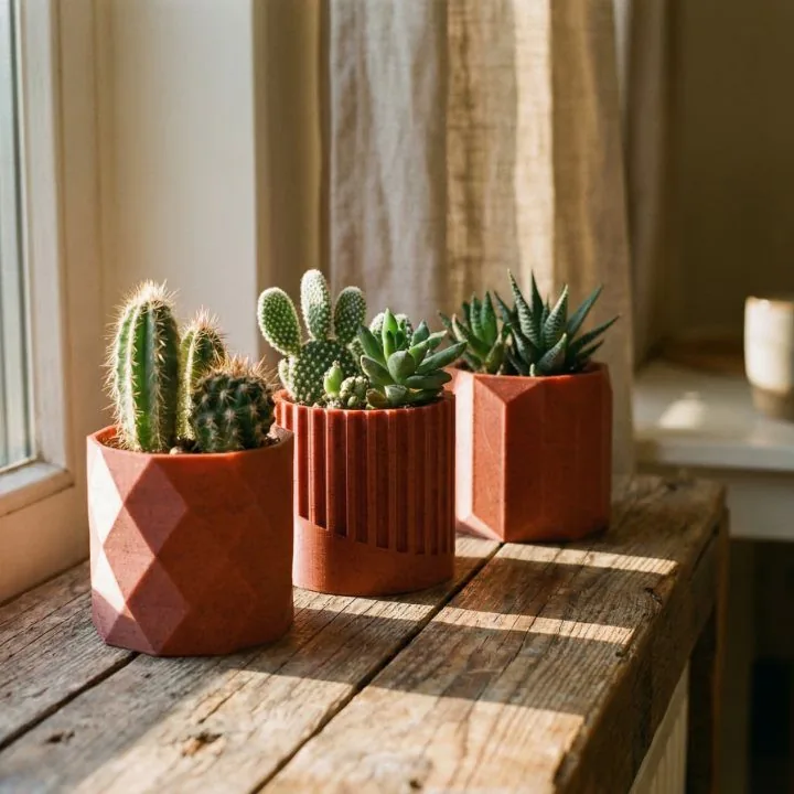 3 vasos para suculentas