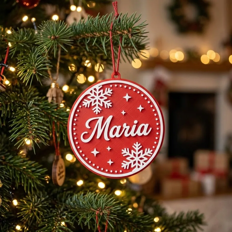 Exemplo de bola de Natal personalizada com o nome Maria