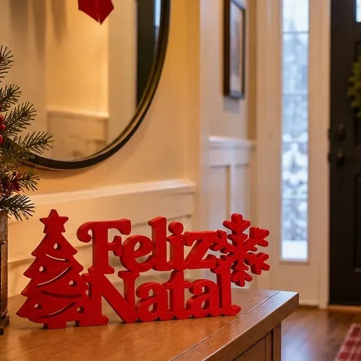 Feliz Natal com árvore e floco de neve