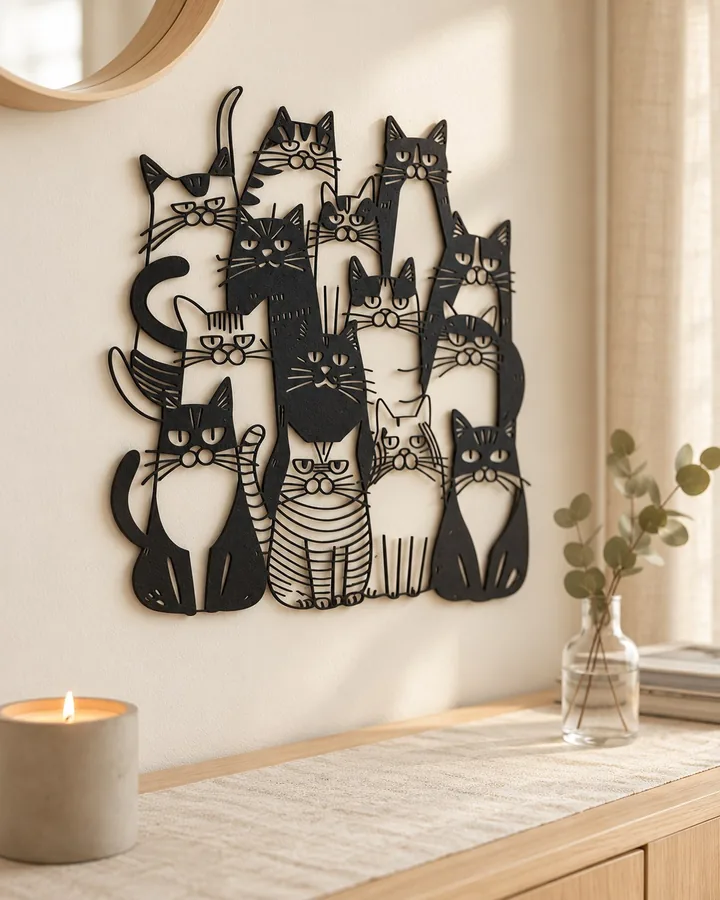 Gatos (decoração de parede) — imagem ilustrativa