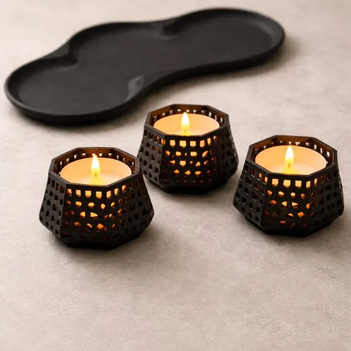 Porta-velas Void com base