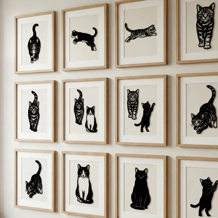 Quadros de gatos minimalistas