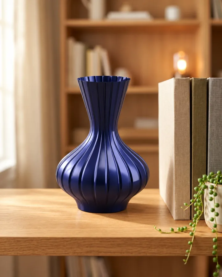 Vaso canelado azul — imagem ilustrativa
